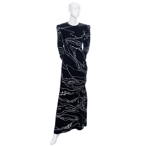 Bill Blass Abstract Black White vintage Dress