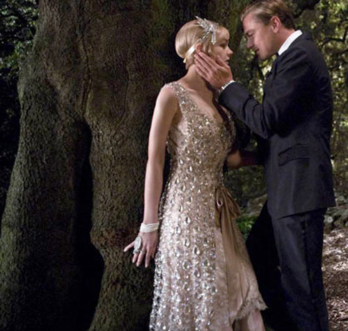 The stars of The Great Gatsby Leonardo Dicaprio and Carey Mulligan in Catherine Martin's' gorgeous costumes