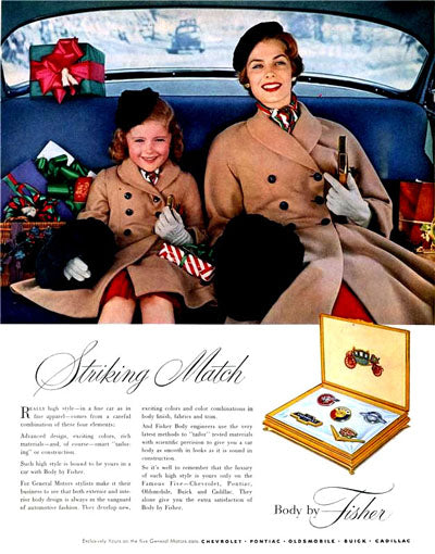 Body By Fisher ad with Mother and Daughter wearing matching coats.