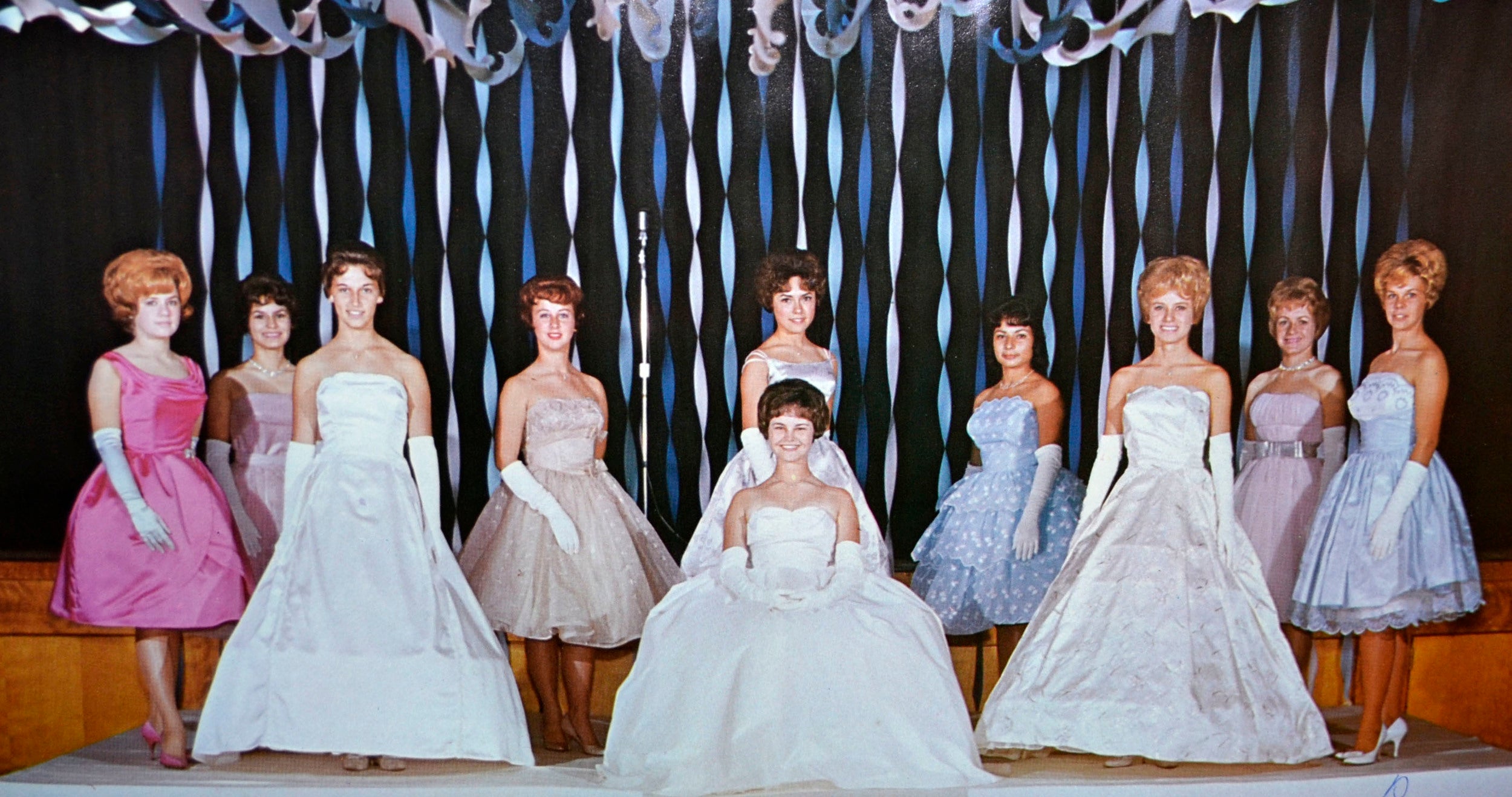 Vintage High School Prom Queen and her court 1960's 