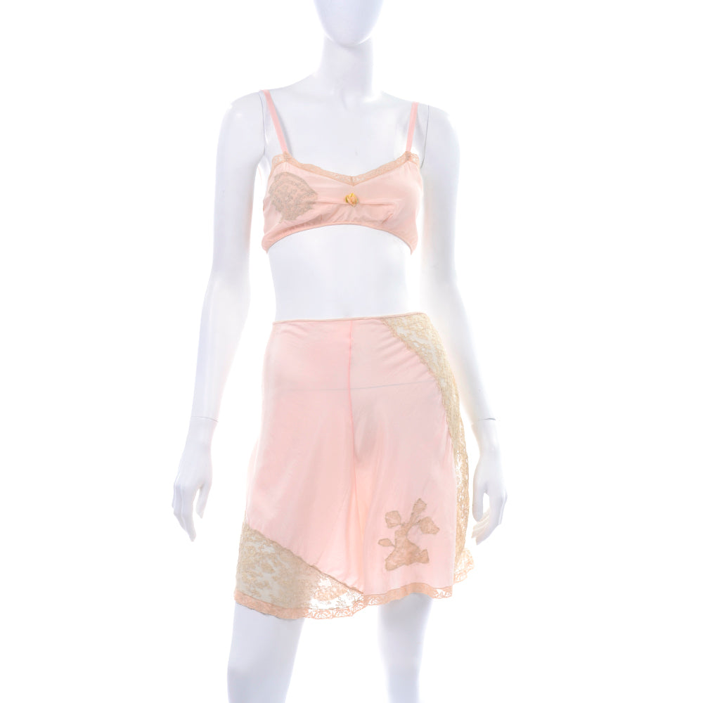 1930s Pink Silk Tap Pants  M  willa vintage