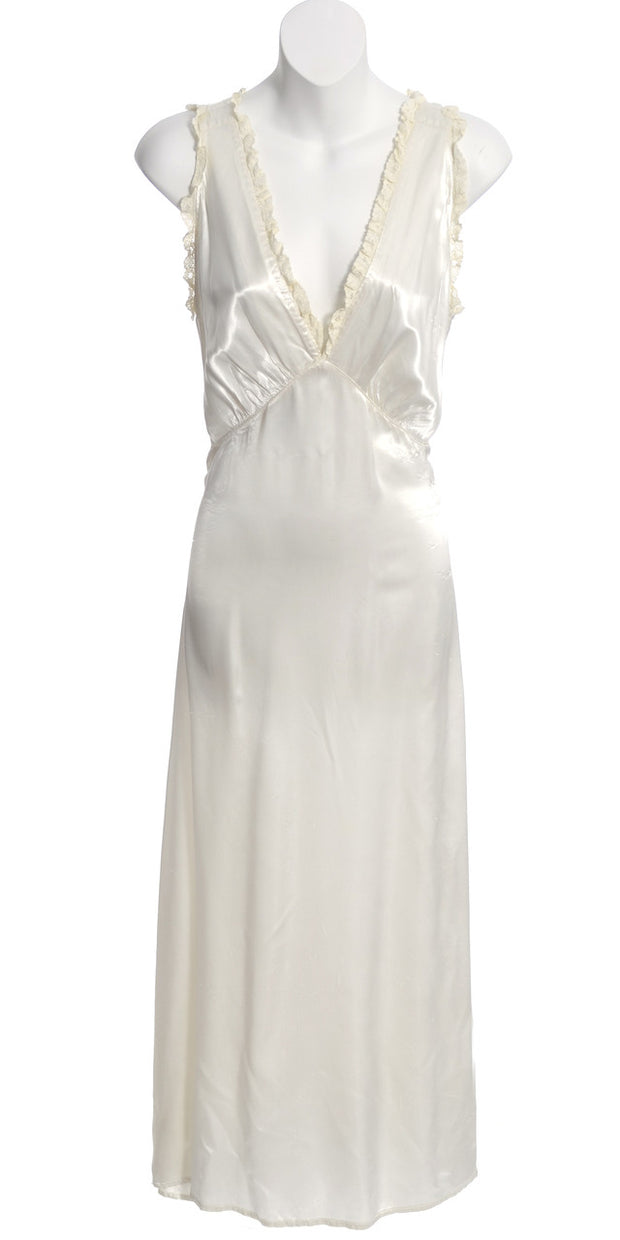 Ivory Silk 1930s vintage nightgown with lace trim – Modig