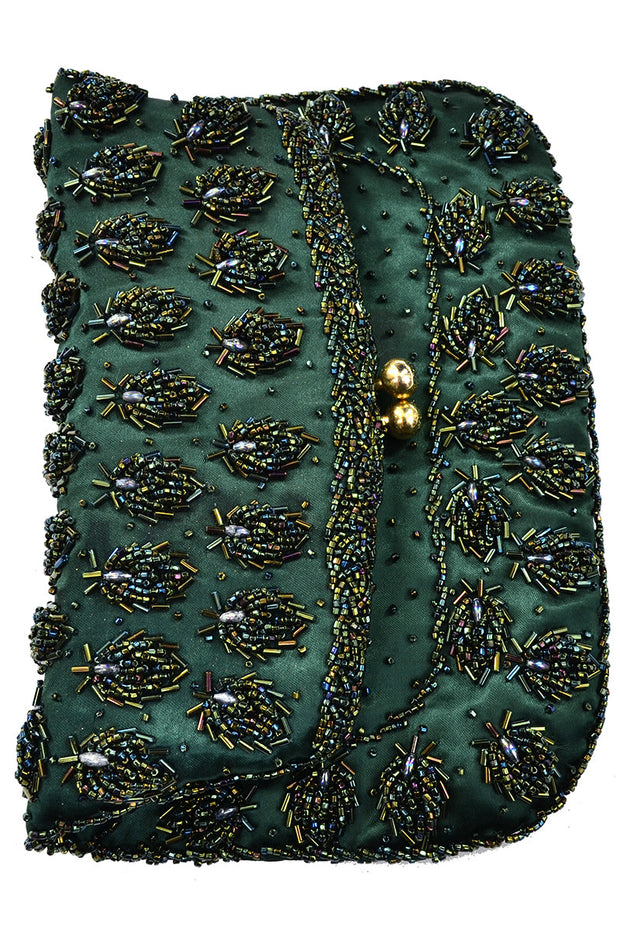 green evening bag