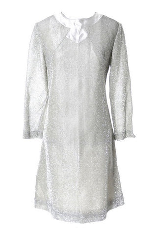 Space Age Mod Silver Holiday Dress