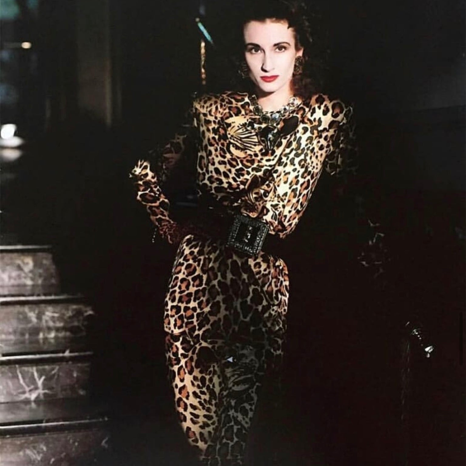 ysl cheetah dress