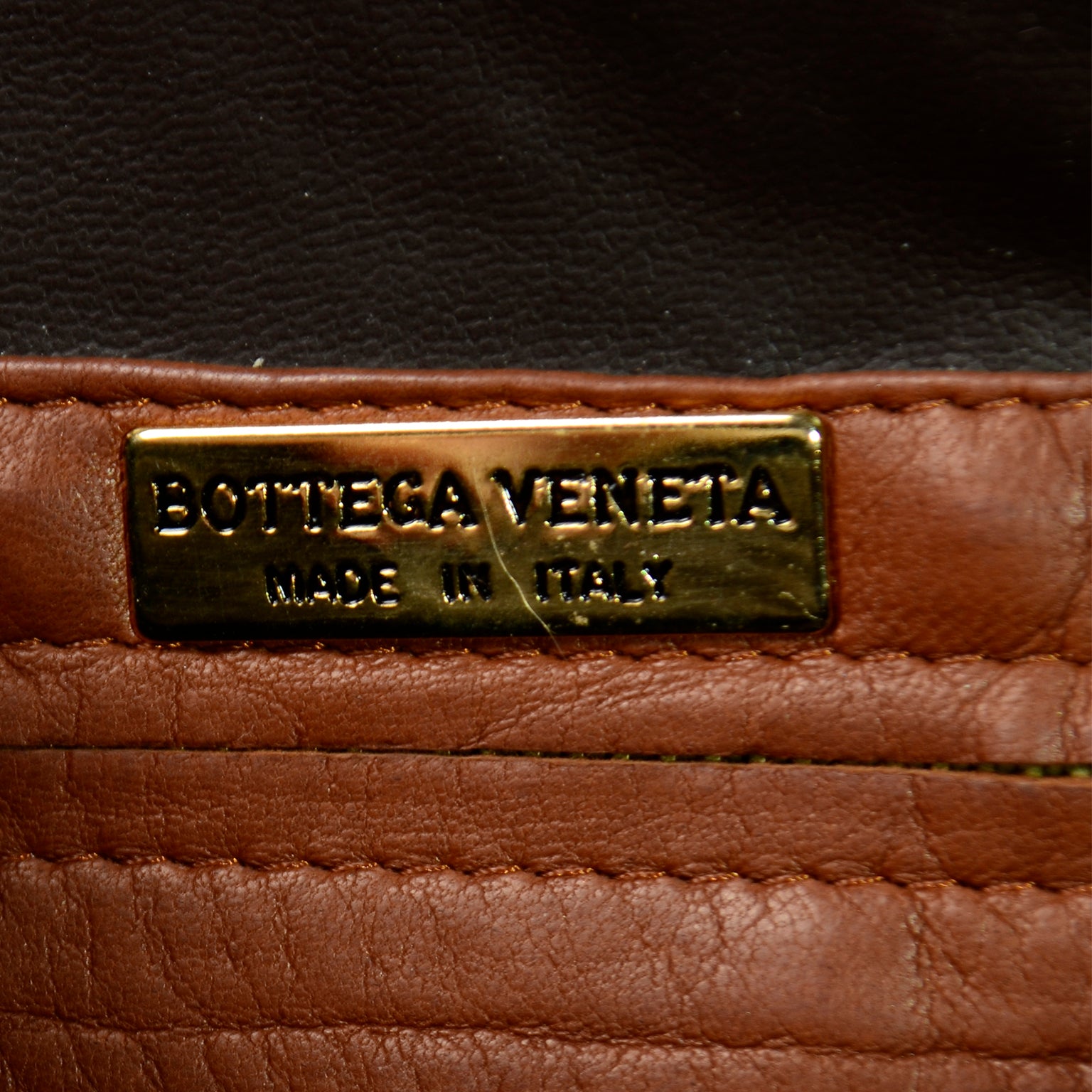 Bottega Veneta Vintage Intrecciato Brown Leather Shoulder Bag