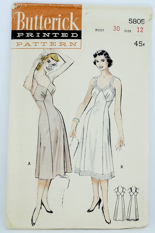 1940s LINGERIE Camisole and Petticoat slip Pattern BUTTERICK