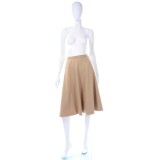 Valentino Boutique Camel Embossed leather skirt-4 For Sale at