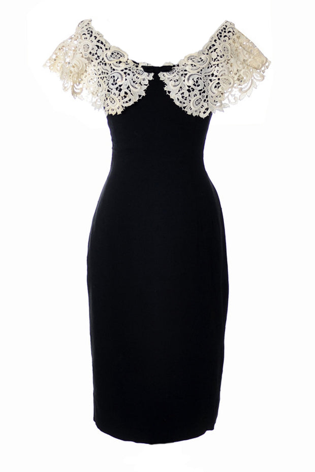 1950s vintage Little Black dress with lace collar – Dressing Vintage