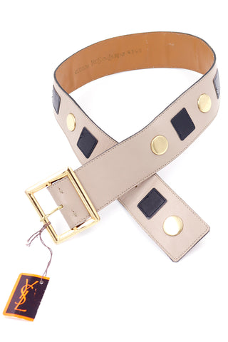 Yves Saint Laurent Vintage Tan Suede Wide Waist Belt