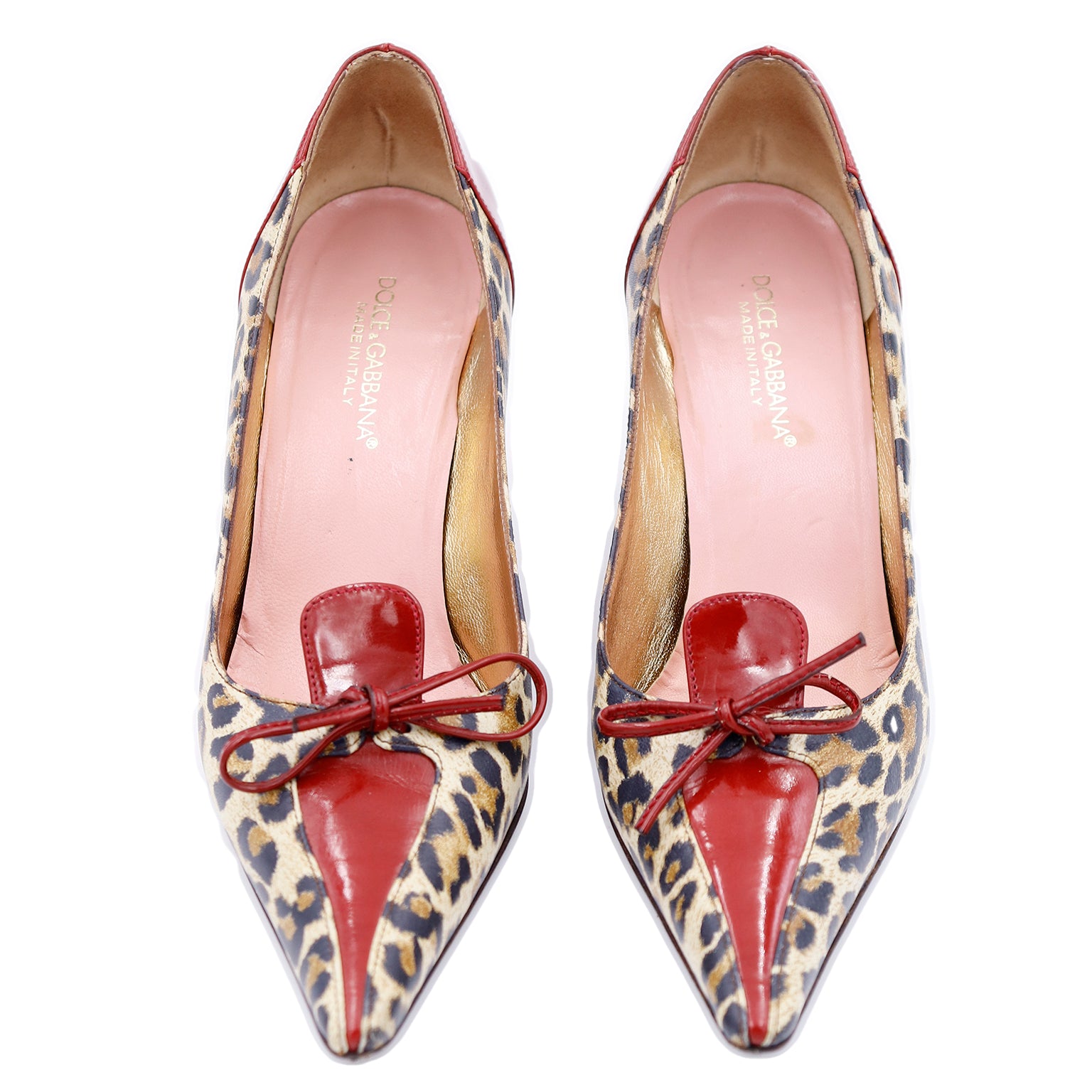 Dolce & Gabbana Vintage Leopard Print Pointed Toe Shoes With Red Trim –  Modig