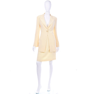 Women Vintage Suit Louis Feraud Suit Set Skirt Jacket Linen 