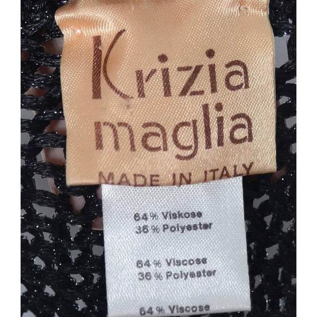 Krizia Vintage Sweater Maglia Italy Metallic Stretch Open Weave Top ...