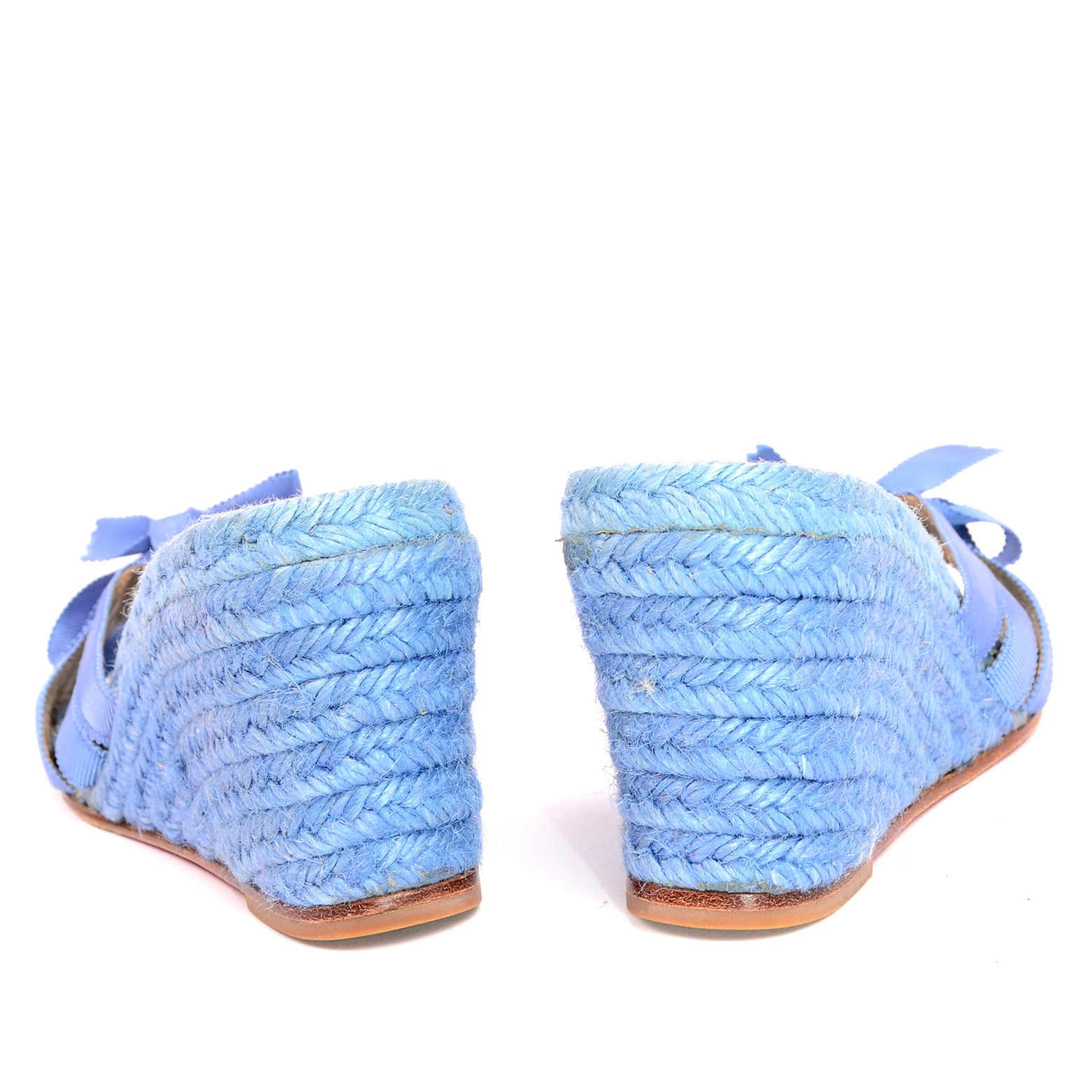 bølge jordnødder generelt Blue Christian Louboutin Shoes Espadrille Bow Wedge Sandals Size 37 – Modig