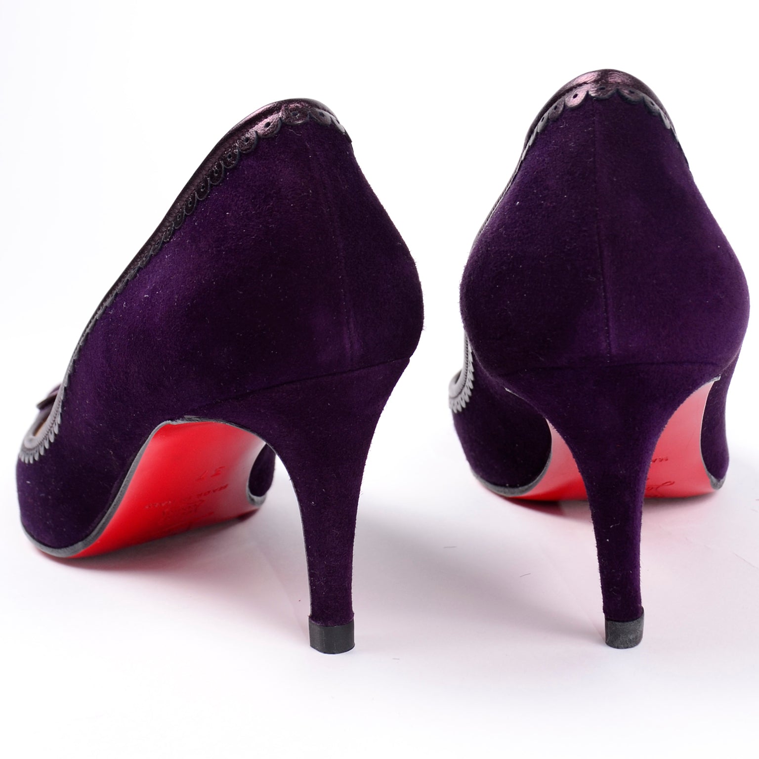 christian louboutin purple suede shoes