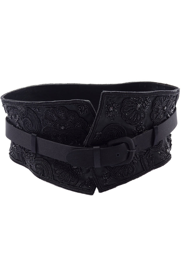 black satin belt