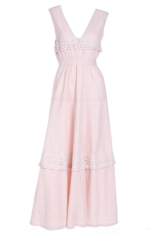 Herve Leger Pink Sleeveless Bandage Maxi Gown Dress Size XS (UK 6