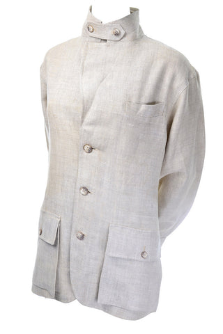 Vintage Louis Feraud Ivory Open Front Longline Jacket 12/14