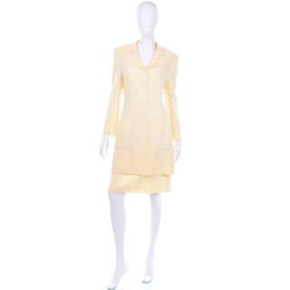 Louis Feraud Women 2 Piece Suit Pencil Skirt & Jacket Blazer Silk Blend 42  10