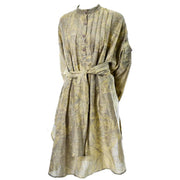 1980s Vintage Ferragamo Gold Linen Tunic Dress One Size
