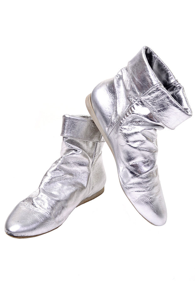 silver ankle shoes