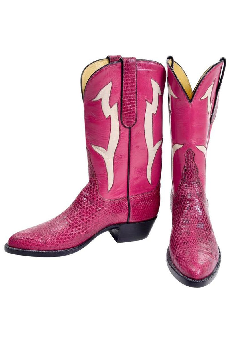 pink snakeskin boots
