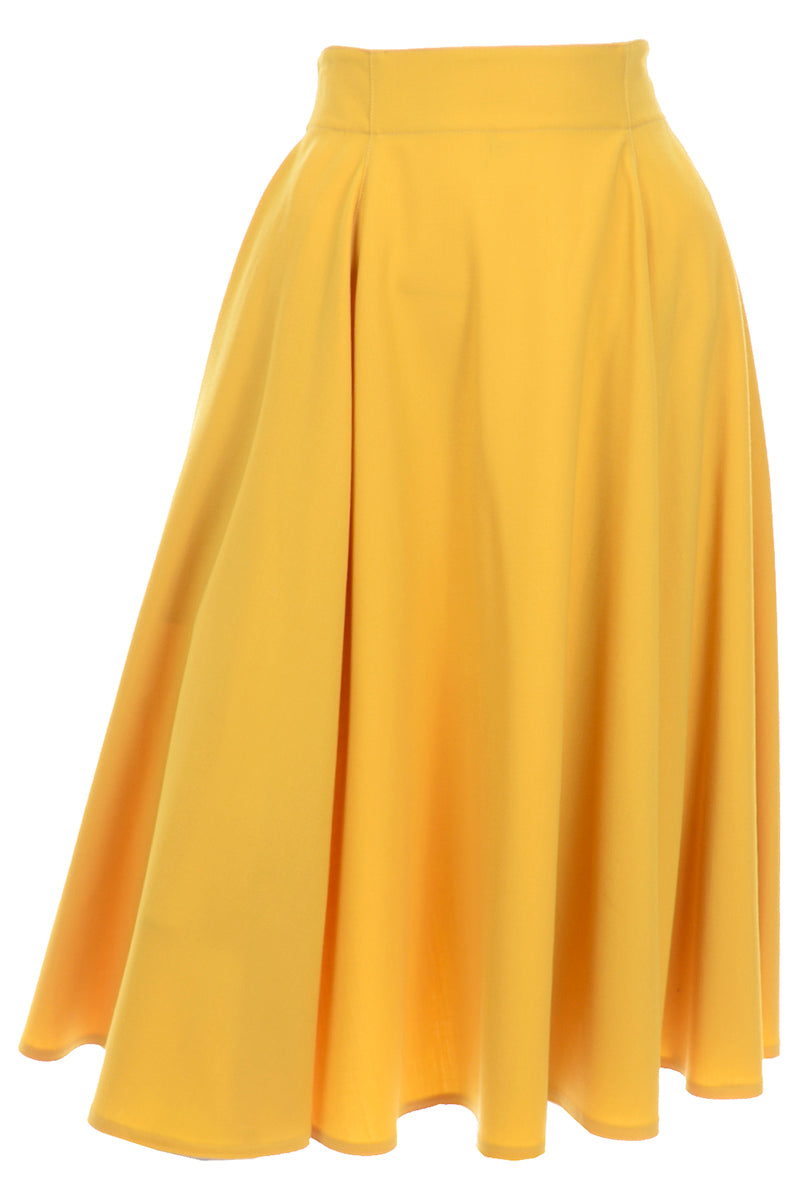 Vintage Calvin Klein Made in USA Mustard Yellow Full Skirt – Modig