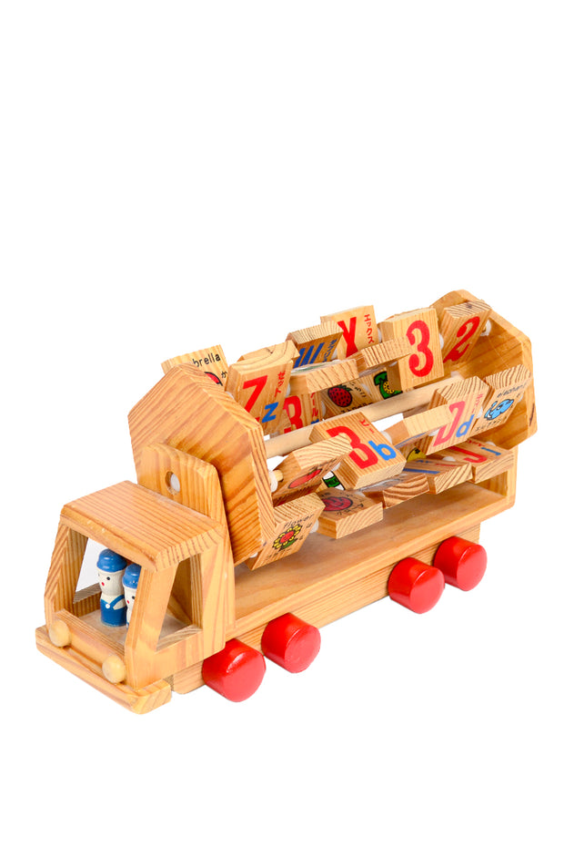 learn numbers with wooden truck toy