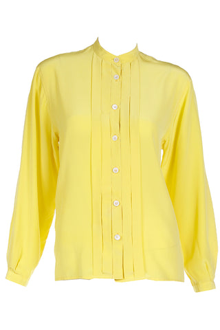 Yves Saint Laurent Gold Silk Blouse With Tie and Sash Belt – Modig