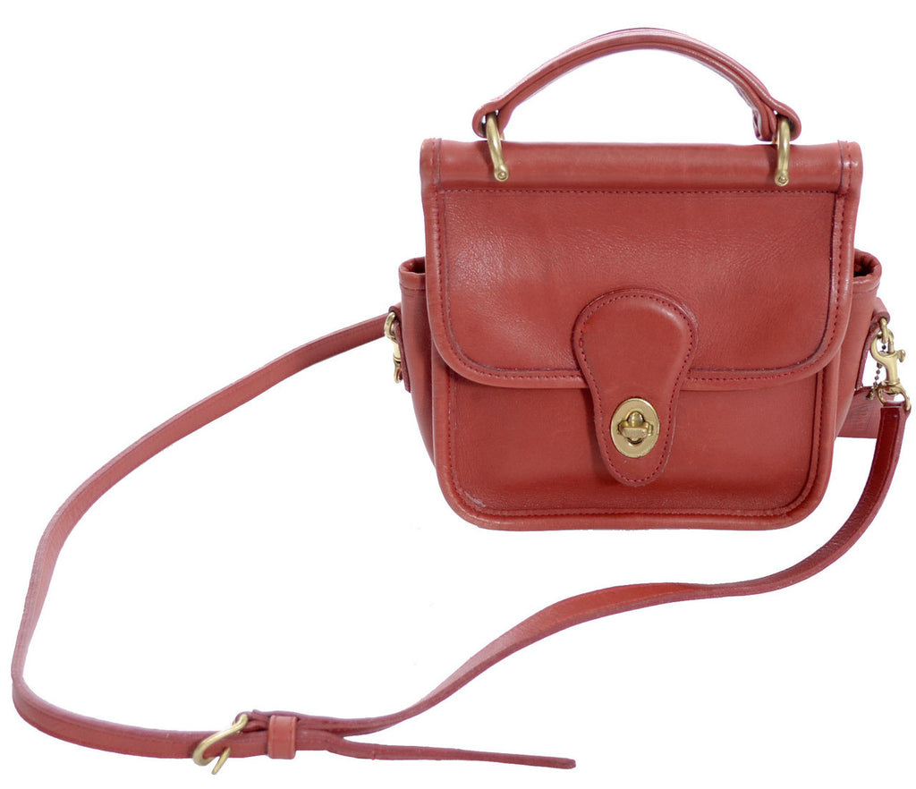 Vintage Coach Station Bag Red leather handbag shoulder bag – Dressing Vintage