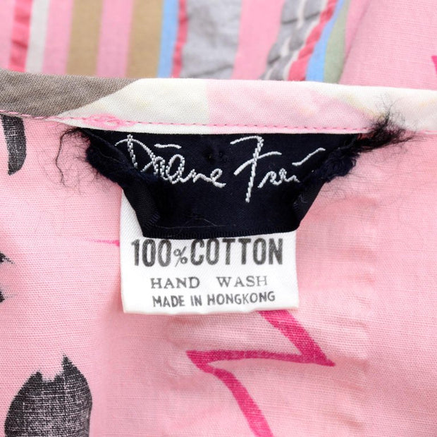 Diane Freis Pink Pastel Print Seersucker Cotton Dress & Scarf Patterns ...