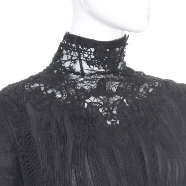 Antique Edwardian Black Lace Vintage Dress Cotton Voile Victorian ...