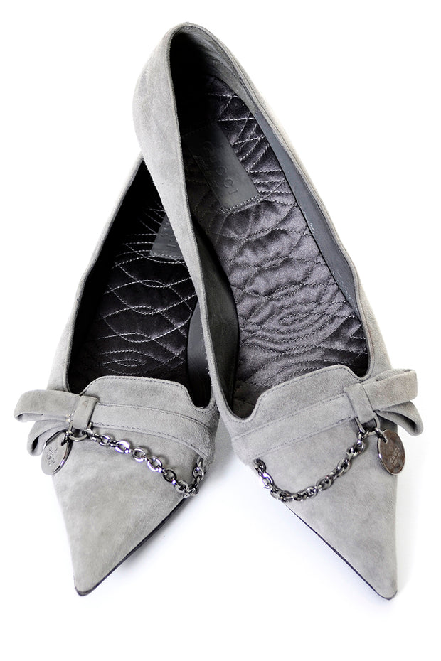 gray kitten heel shoes