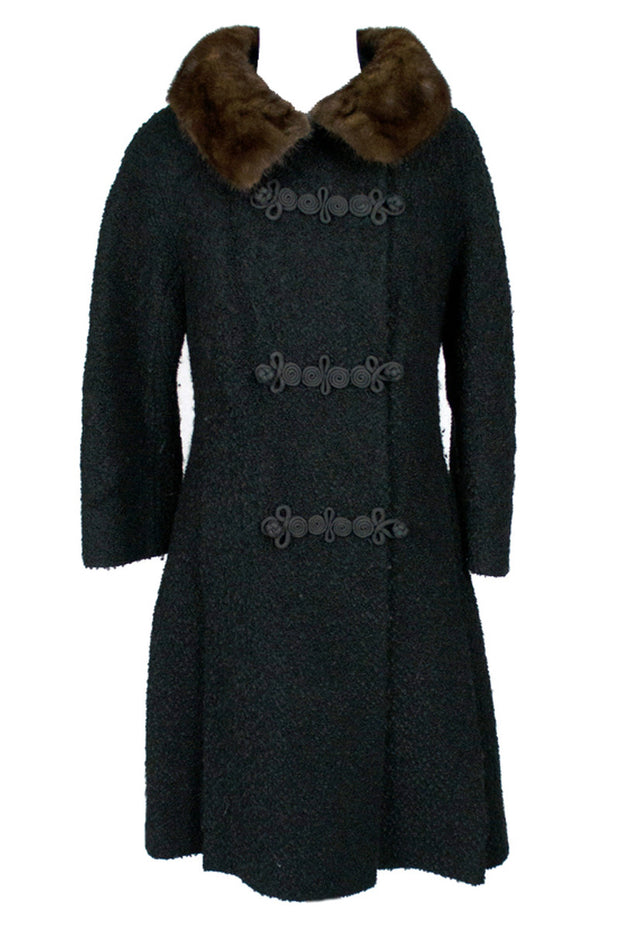 Curly lambswool vintage coat with mink trim – Dressing Vintage