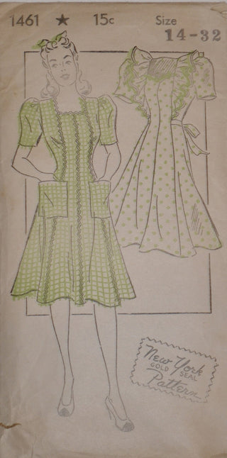 Vintage Pattern Warehouse, vintage sewing patterns, vintage fashion,  crafts, fashion - 1940's New York Pattern #717 Vintage Sewing Pattern,  Misses' 'Gypsy' Peasant Blouse and Skirt with or without Double Flounce  Size 15