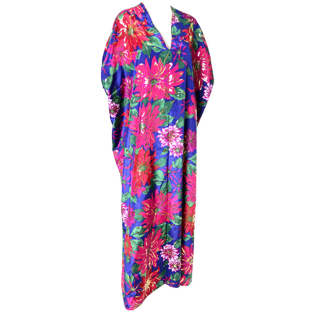 Oscar de la Renta Swirl Vintage Floral Mumu Kaftan Caftan Hostess Gown ...