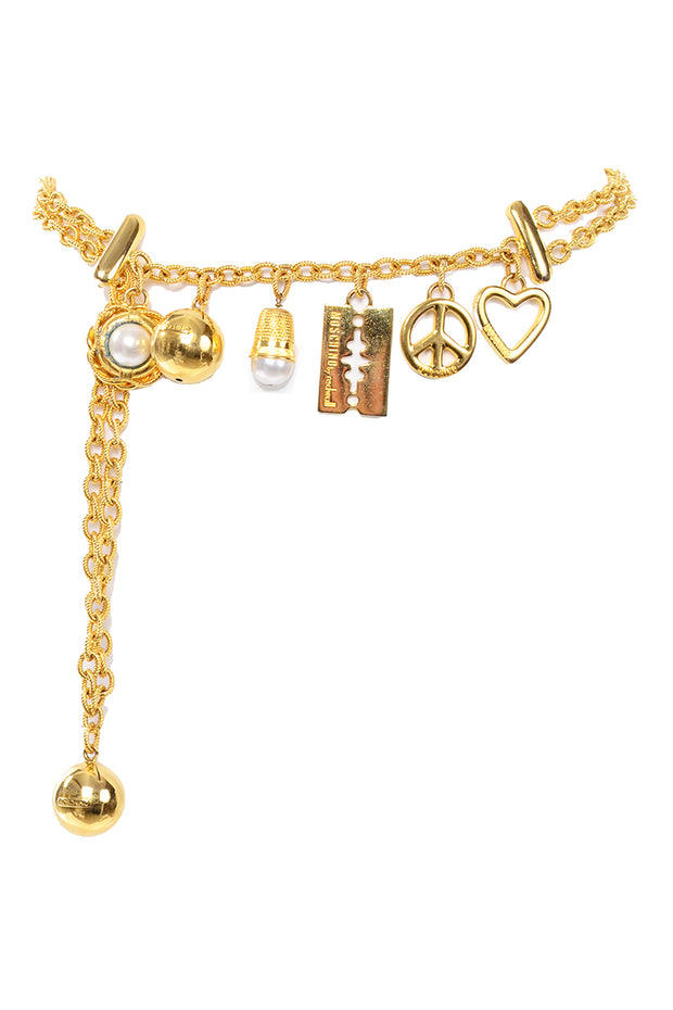 moschino gold chain belt