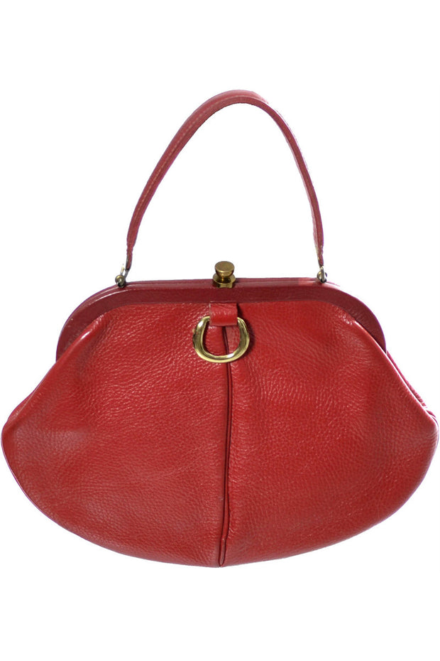 Roger Van S 1960's vintage red leather handbag in excellent condition ...