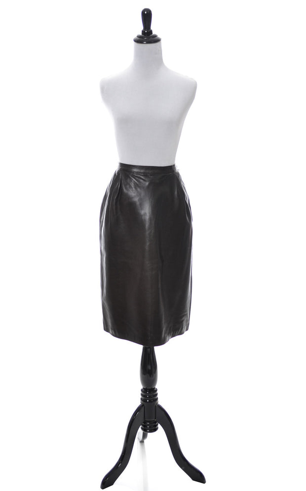 Yves Saint Laurent Rive Gauche Vintage leather skirt YSL – Dressing Vintage