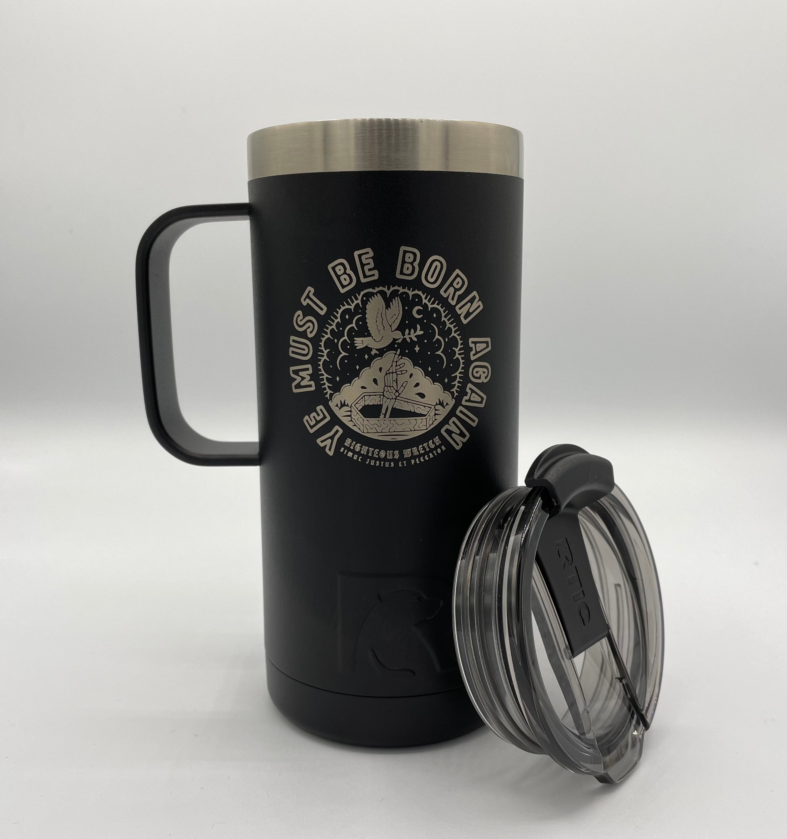 RTIC Silver 16oz Travel Coffee Cup