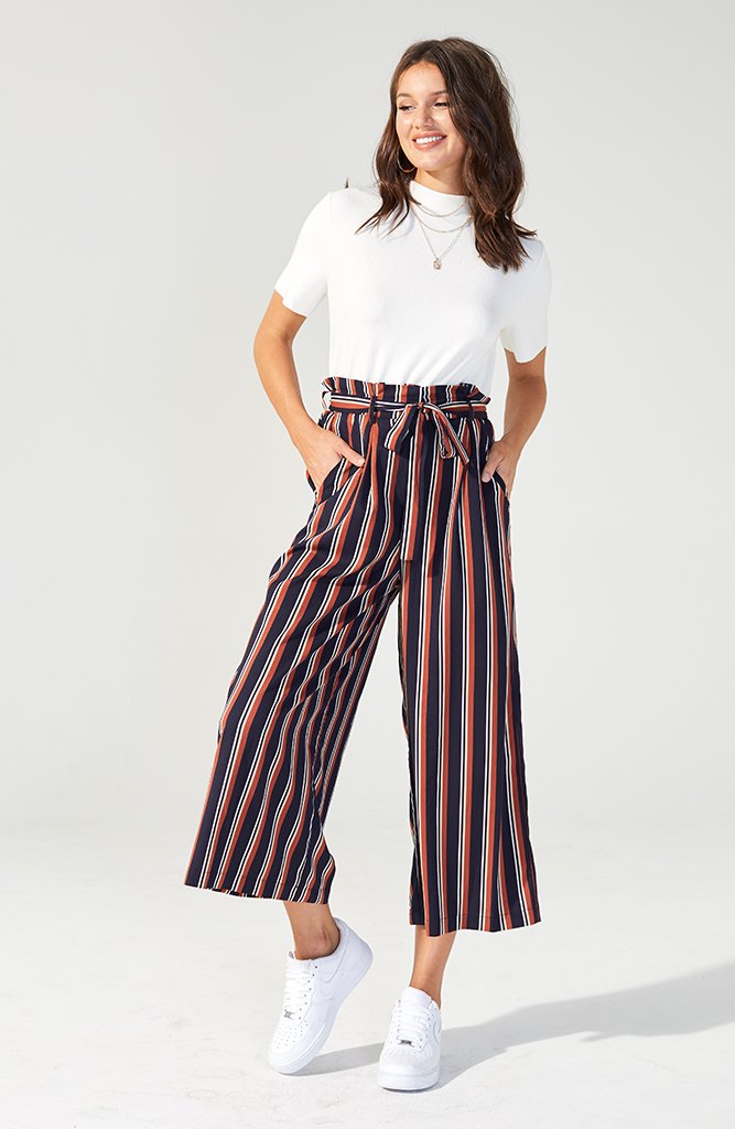 striped cropped trousers