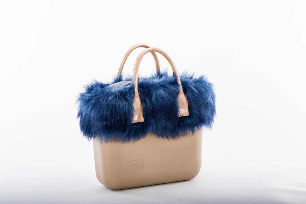 blue fur purse