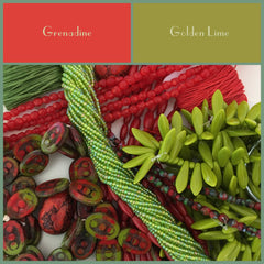 grenadine and golden lime beads