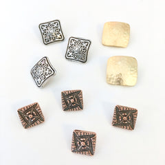 square metal buttons