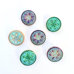 starflower glass buttons