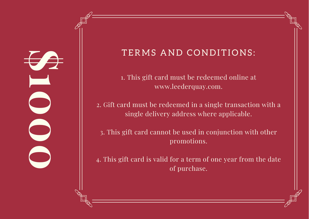 Gift Card Terms And Conditions Template