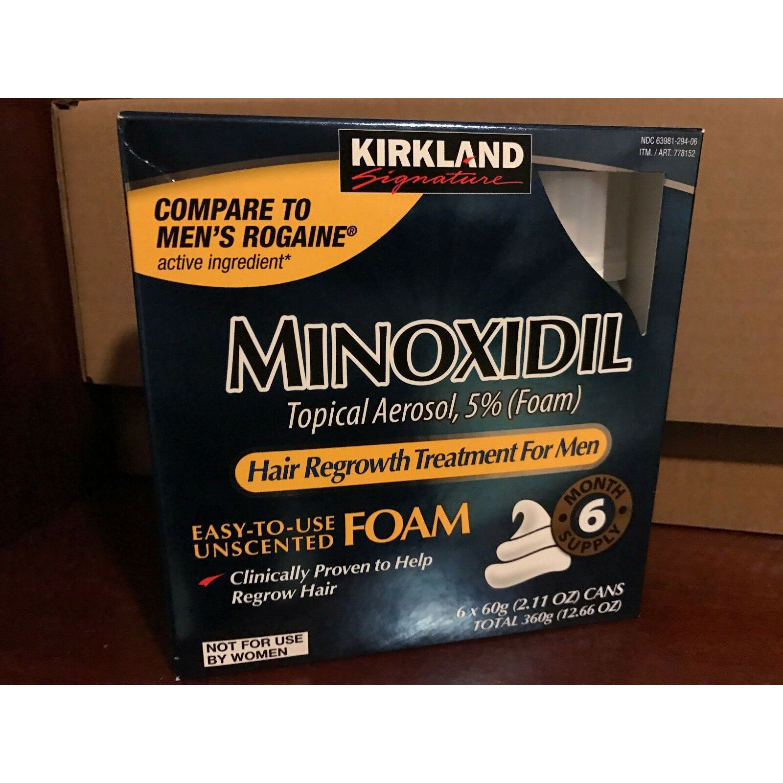 Kirkland Hair Regrowth 5% Minoxidil Foam for Men - 6 Months - Radhika Direct