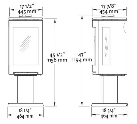 Jotul GF 373 Dimensions