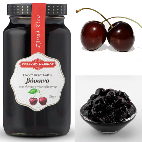 Greek Sweet Fruit Preserve in Syrup Sour Cherry