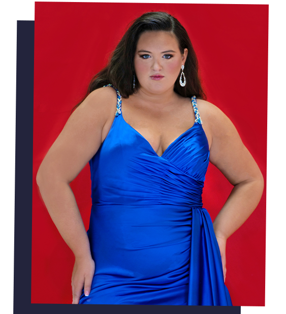 Johnathan Kayne for Sydney's Closet Satin Short Plus Size Homecoming JK2502